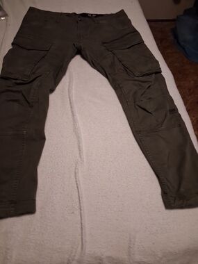 G-Star Olive Green Cargo Trousers with Utility Pockets